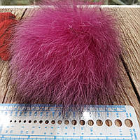 Помпон хутра (песець) яскраво-малиновий з чорними кінчиками