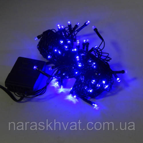Гирлянда Нить STRING LED 100 синий, чёрный провод