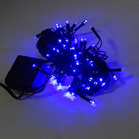 Гірлянда Нитка STRING LED 100 синій, чорний дріт