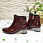 Черевики жіночі на маленькому підборах, колір бордовий, фото 4