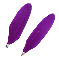 Перья-заготовки Натуральные декоративные Гусиные перья Цвет Фиолетовый 7-8см