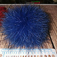 Помпон хутра (песець) синій, індиго з чорними кінчиками