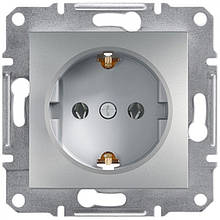 Розетка з заземленням ASFORA алюміній EPH2900161