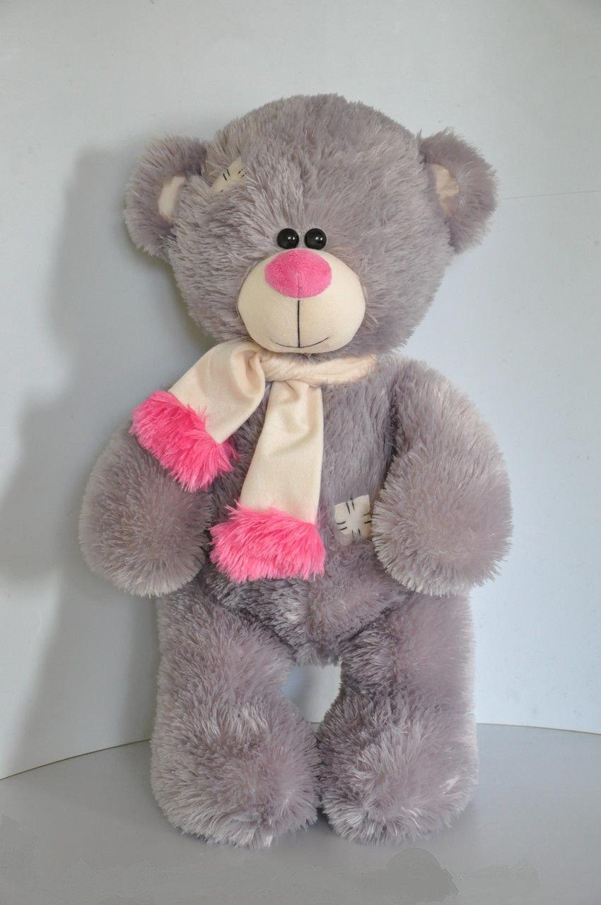 Сірий ведмедик Тедді, 55 см