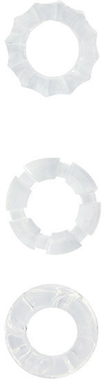 Набір эрекционных кілець на член MENZSTUFF STRETCHY COCK RINGS CLEAR