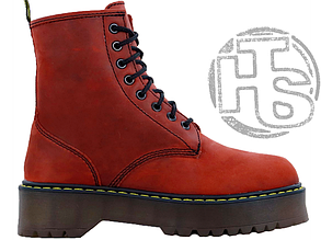 Жіночі черевики Dr.Martens Jadon Bordo Boots (с мехом)