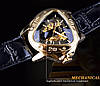 Механічний годинник з автопідзаводом Winner Skeleton, чоловічий наручний годинник зі шкіряним ремінцем віннер скелетон, фото 5