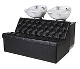 Перукарська подвійна мийка для салону краси Mali 2 Мийки перукарські подвійні зі зручними кріслами, фото 3