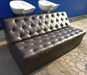 Перукарська подвійна мийка для салону краси Mali 2 Мийки перукарські подвійні зі зручними кріслами