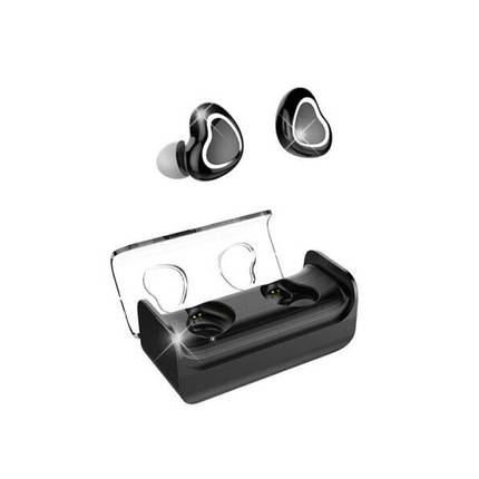 Бездротові навушники Bluetooth HBQ TWS-7 Сердечка Black (882360), фото 2