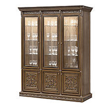 Вітрина трьохдверна Вар.1 у вітальню ДСП/МДФ Тоскана Скай