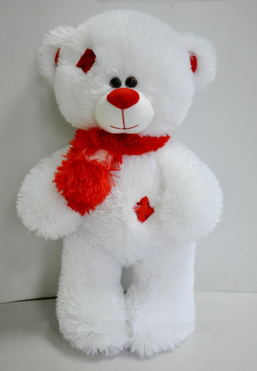 Ведмедик Тедді білого кольору, 50 см