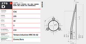 Ніж тефлоновий для слайсера 275 мм / 40 мм 3 отвори 3275.00 D універсальний, фото 3