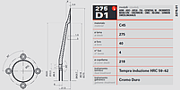 Ніж для слайсера 275мм / 40мм 4 отвори (нержавіюча сталь С45) RGV, Beckers, Sirman, Celme, Bizerba, Graef та ін., фото 3