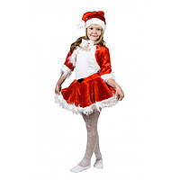 Детский костюм Санта для девочки 3,4,5,6 лет. Новогодний карнавальный костюм Санта