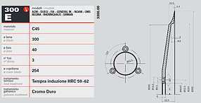 Ніж тефлоновий для слайсера 300 мм / 40 мм 3 отвори (254) 3300.00 E універсальний, фото 3