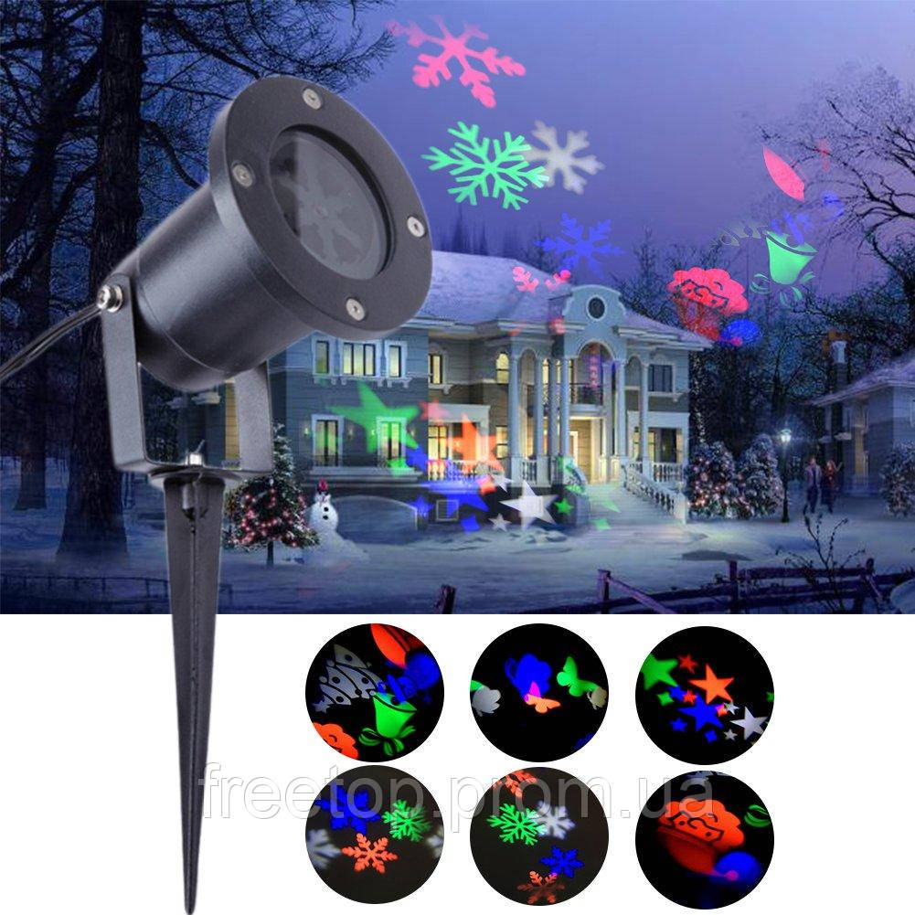 Лазерний проектор Star Shower Festival Projection Lamp (новорічні малюнки, стар шовер)