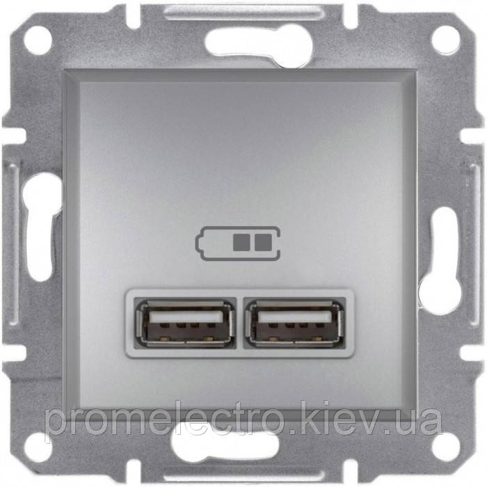 Розетка USB 2,1 A алюміній SCHNEIDER ELECTRIC серії ASFORA