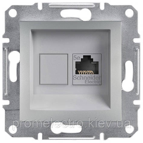 Розетка комп'ютерна RJ45 кат. 5е ASFORA алюміній EPH4300161, фото 1