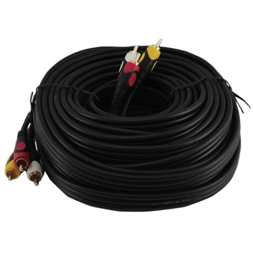 Кабель AV 3 RCA — 3 RCA 10 м тюльпани, позолочений грубий