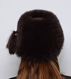 Жіноча зимова шапка із справжнього хутра песця "Кубанка", фото 3