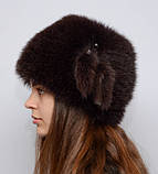 Жіноча зимова шапка із справжнього хутра песця "Кубанка", фото 2