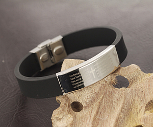 Браслет з каучуку зі сталевою пластиною "Спаси і збережи"