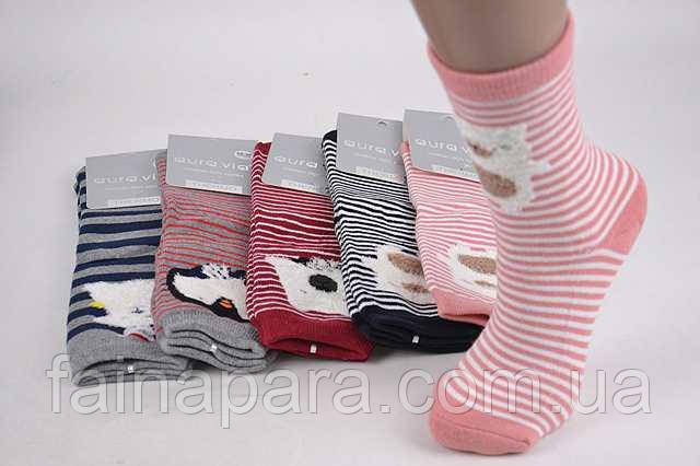 Шкарпетки жіночі махрові в смужку Aura Via