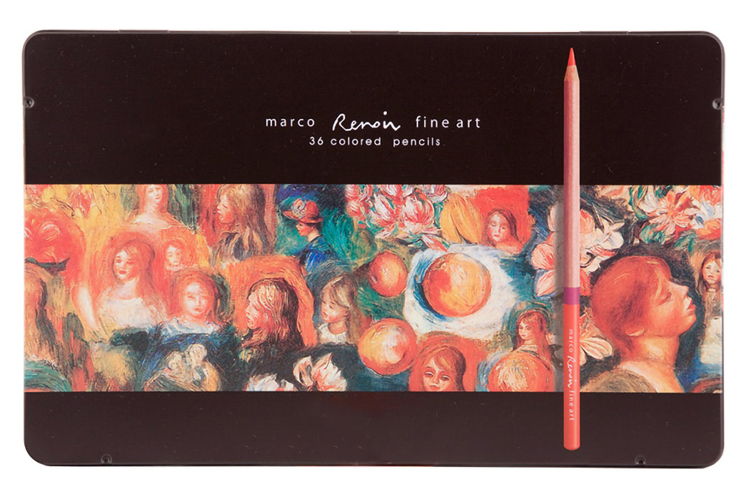 Олівці кольорові Marco Renoir Fine Art 36 кольорів у металевому пеналі