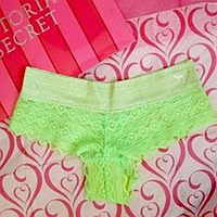 Кружевные Трусики Victoria's Secret PINK Cheeky Panty XS, Лайм