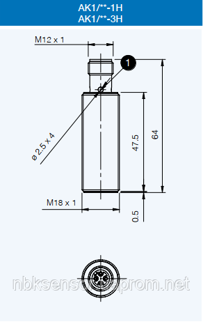 Индуктивный датчик M18, экранированный, NO/PNP, разъем M12, AK1/AP-1H M.D. Micro Detectors S.p.A. - фото 2 - id-p18409801