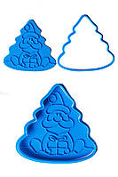 Вирубка з відбитком для імбирних пряників і печива Ялинка й Санта 12 см