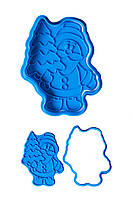 Вирубка з відбитком для імбирних пряників і печива Дід Мороз з ялинкою 12 см