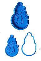 Вирубка з відбитком для імбирних пряників і печива Сніговик 12 см