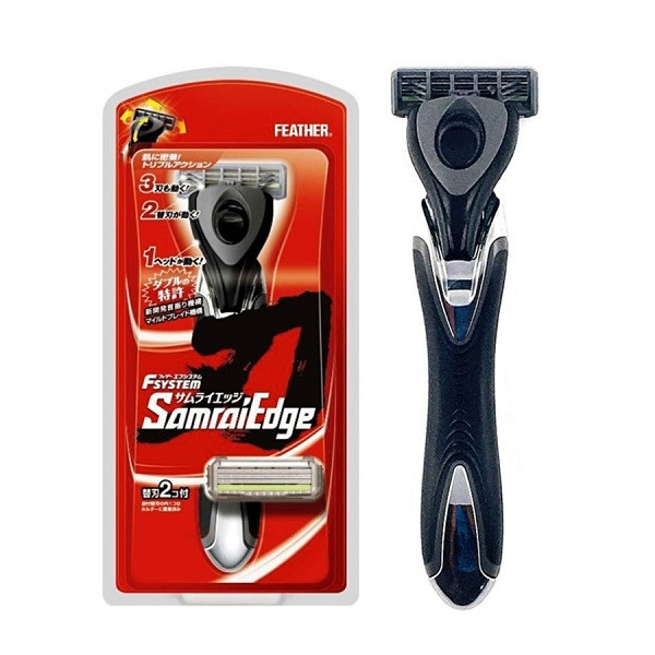 Гоління для гоління з потрійним лезом Feather F-System Samurai Edge з 2 касетами (463001)