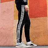 Чоловічі зимові спортивні штани Adidas спортивки адідас чорні теплі. Живе фото. топ, фото 3