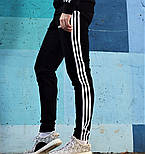 Чоловічі зимові спортивні штани Adidas спортивки адідас чорні теплі. Живе фото. топ, фото 2