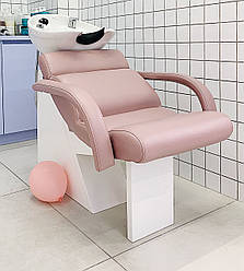 Перукарська крісло-мийка з білою станиною для салонів краси мийка з кріслом Shelley One White VM2020/1