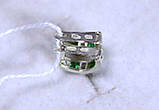 Сережки срібло 925 проби АРТ46 Зелений, фото 6