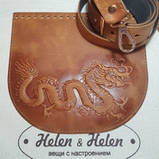 Ремінь сумки з натуральної шкіри 130*2,5. Колір "Рудий"., фото 3