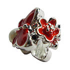 Намистина Шарм13 мм Отвір 5 мм Метелик Червона з Перлиною, Емаль, Метал, Фурнітура для Браслета, фото 5