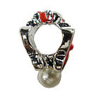 Намистина Шарм13 мм Отвір 5 мм Метелик Червона з Перлиною, Емаль, Метал, Фурнітура для Браслета, фото 4