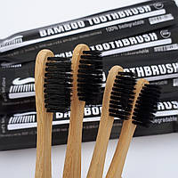 4 шт Мягкая Зубная щетка из бамбука с древесно-угольной щетиной Высокое качество, набор 4 шт