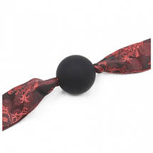 Силіконовий кляп у рот Erotique з атласною стрічкою м'який на подарунок фетиш, фото 4