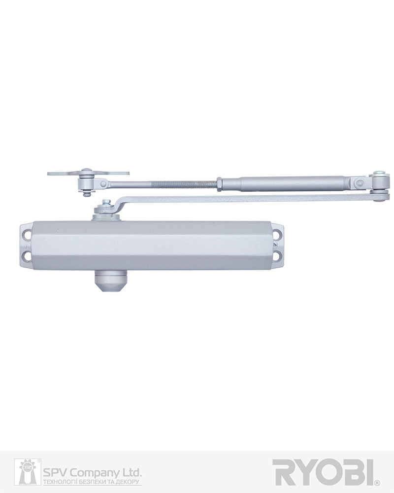 Доводчик накладний універсальний RYOBI 2000 D-2005V SILVER BC UNIV_ARM EN_3/4/5 до_100 кг 1250 мм FIRE