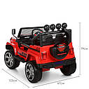 Дитячий електромобіль Джип M 3237 EBLR-3, Jeep Wrangler, 4 мотори, Шкіра, EVA гума, Амортизатори, червоний, фото 10