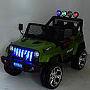 Дитячий електромобіль Джип M 3237 EBLR-10, Jeep Wrangler, 4 мотори, Шкіра, EVA гума, Амортизатори, хакі, фото 9