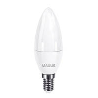 Лампа светодиодная, MAXUS, 7W Е14, яркий свет, 4100К