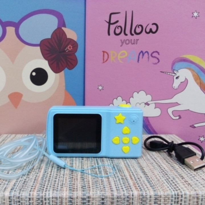 Цифровой фотоаппарат для детей digital camera голубой чехольчик Amazing - фото 3 - id-p1044787815