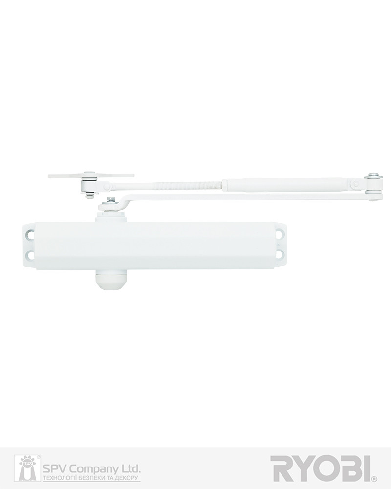 Доводчик протипожежний дверний RYOBI 2000 D-2005V GLOSSY_WHITE BC UNIV_ARM EN_3/4/5 до_100 кг 1250 мм FIRE